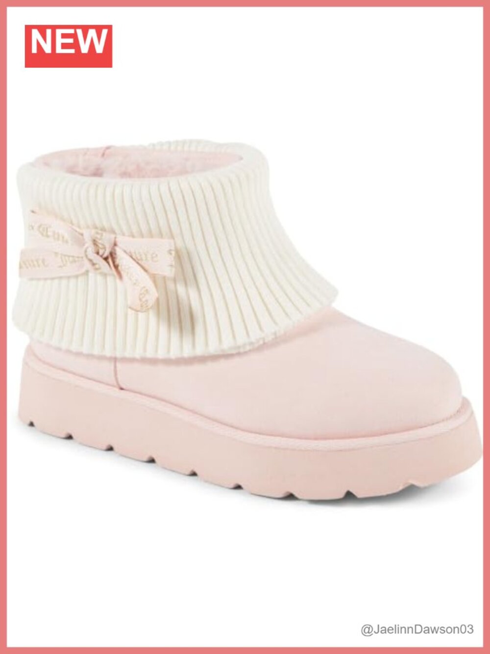 Juicy Couture Women's Cozy Ankle Booties with Chunky Lug Sole and Pull-On Fit